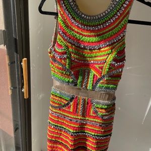 PatBo Multi Color jewel and beaded dress
